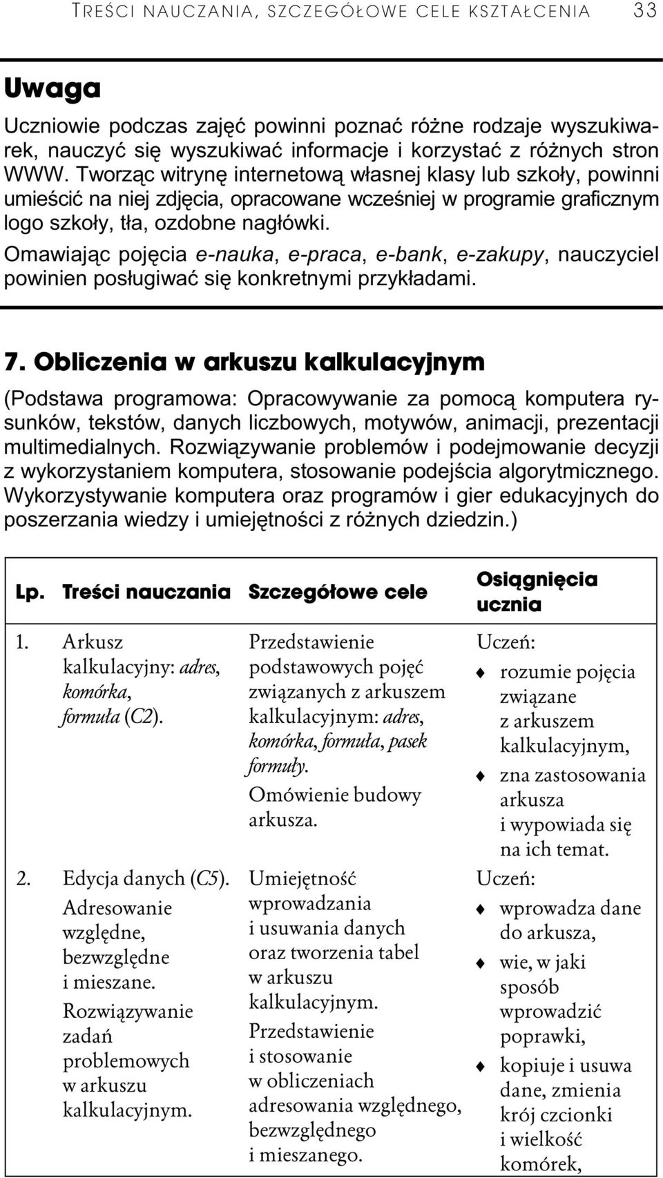 Omawiając pojċcia e-nauka, e-praca, e-bank, e-zakupy, nauczyciel powinien posáugiwaü siċ konkretnymi przykáadami. 7.