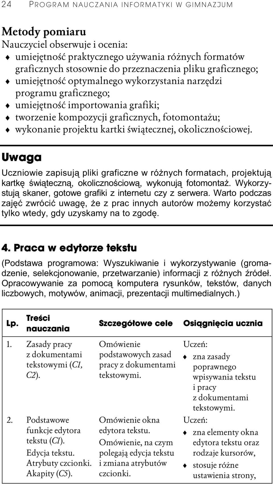 projektu kartki Ŏwiûtecznej, okolicznoŏciowej. Uwaga Uczniowie zapisują pliki graficzne w róīnych formatach, projektują kartkċ Ğwiąteczną, okolicznoğciową, wykonują fotomontaī.