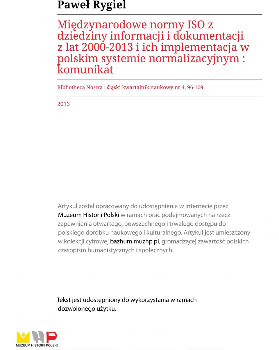 implementacja w polskim systemie normalizacyjnym :