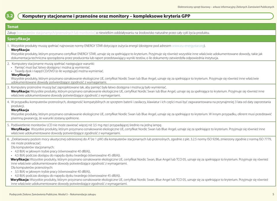 Wszystkie produkty, którym przyznano certyfikat ENERGY STAR, uznaje się za spełniające to kryterium.