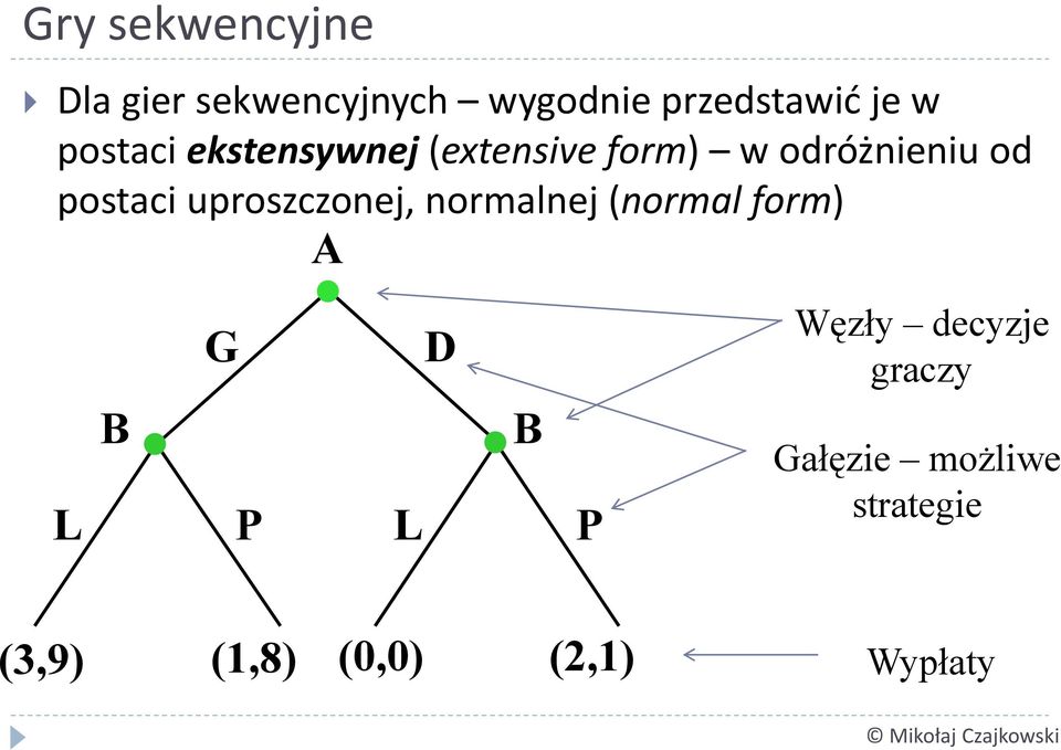 uproszczonej, normalnej (normal form) A L B G P L D B P Węzły