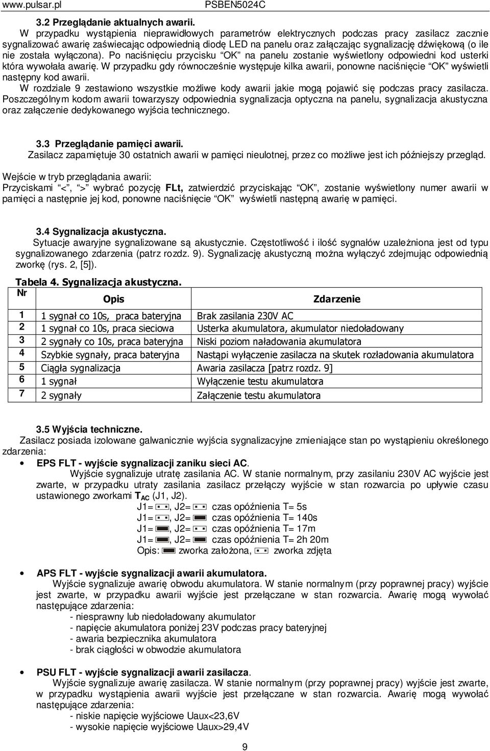 (o ile nie została wyłączona). Po naciśnięciu przycisku OK na panelu zostanie wyświetlony odpowiedni kod usterki która wywołała awarię.