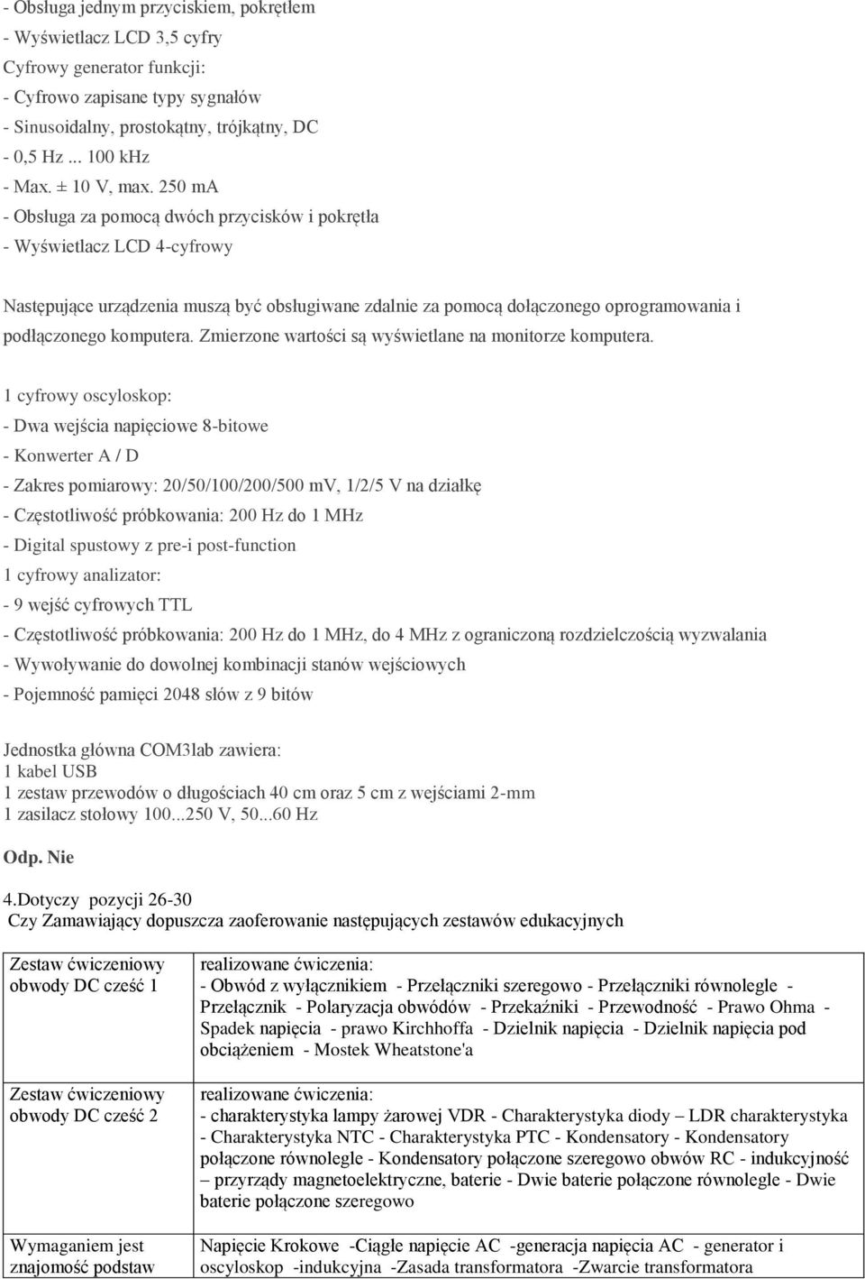 250 ma - Obsługa za pomocą dwóch przycisków i pokrętła - Wyświetlacz LCD 4-cyfrowy Następujące urządzenia muszą być obsługiwane zdalnie za pomocą dołączonego oprogramowania i podłączonego komputera.