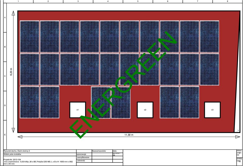 PolySol 250 MS; L x x H: 1650 mm x 992 mm x 45 mm opracowuje zweryfikowane