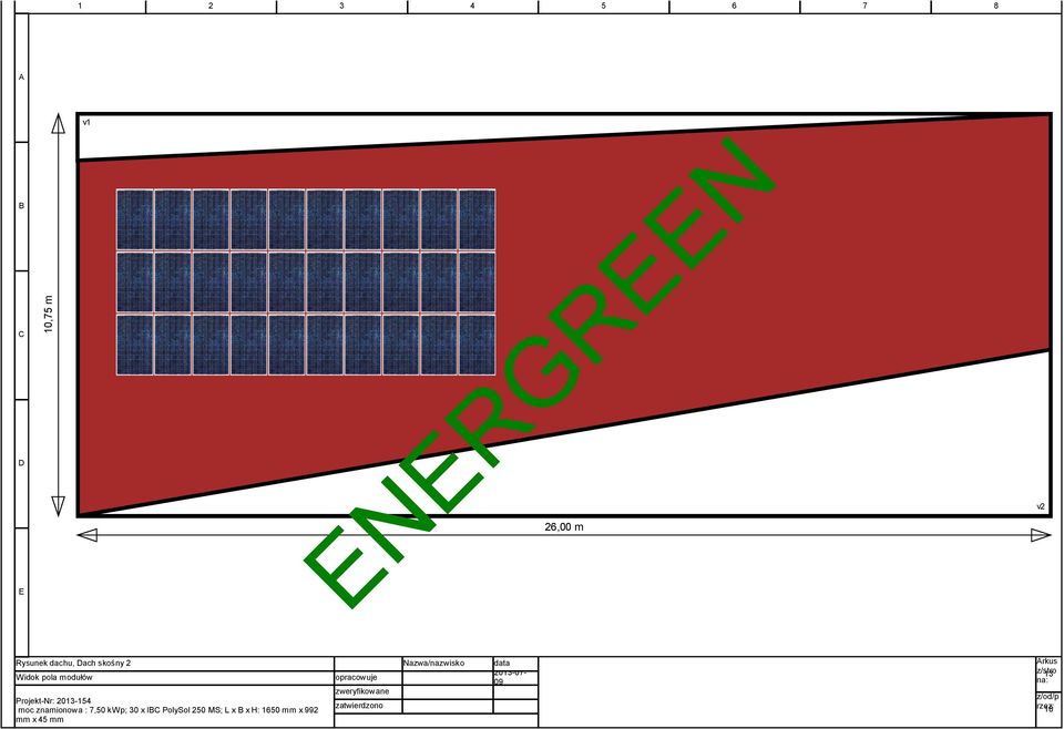 PolySol 250 MS; L x x H: 1650 mm x 992 mm x 45 mm opracowuje zweryfikowane