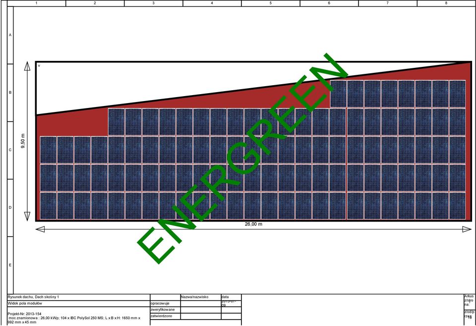 PolySol 250 MS; L x x H: 1650 mm x 992 mm x 45 mm opracowuje