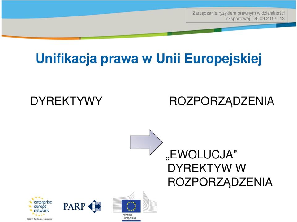 2012 Date # 13 Unifikacja prawa w Unii