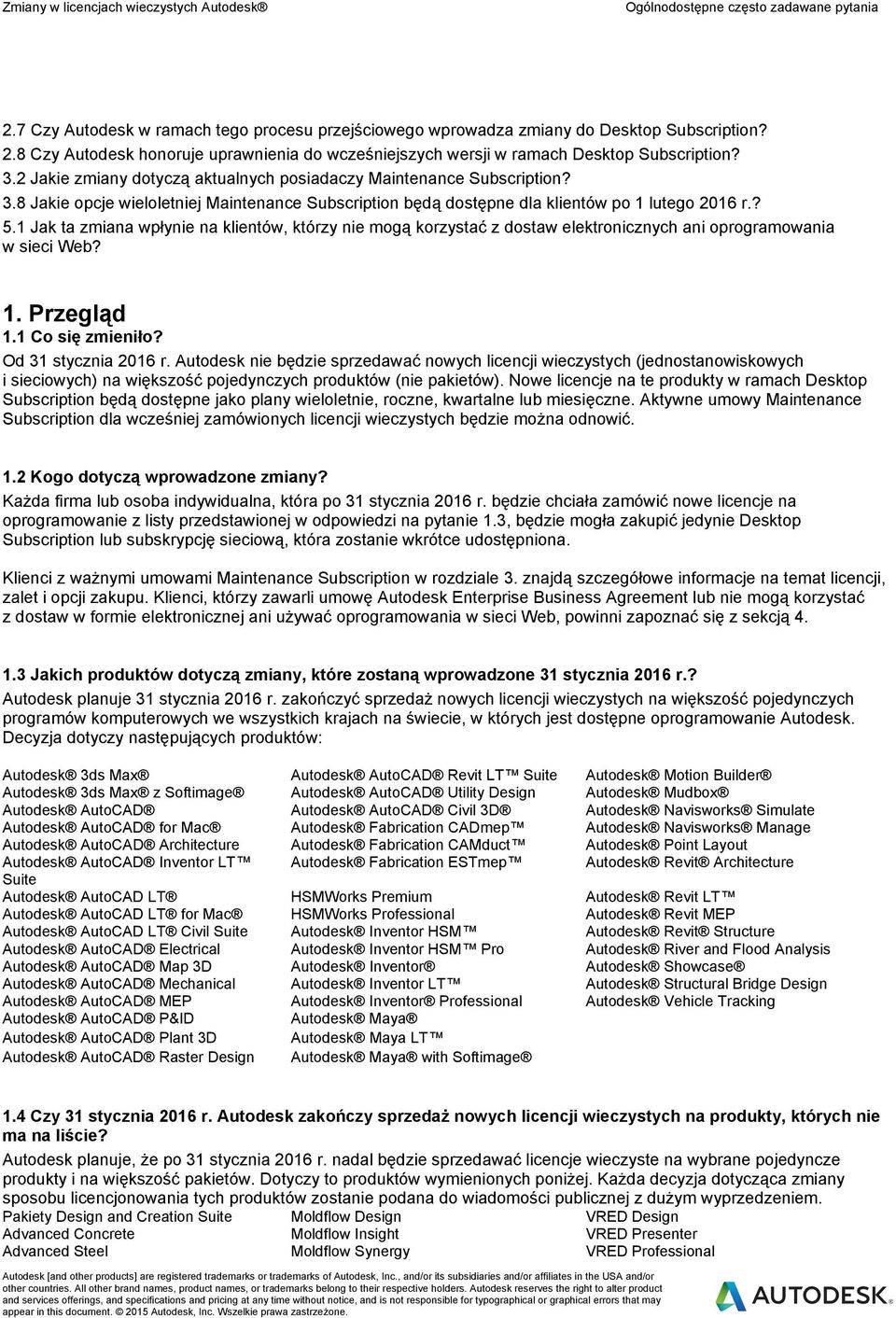 1 Jak ta zmiana wpłynie na klientów, którzy nie mogą korzystać z dostaw elektronicznych ani oprogramowania w sieci Web? 1. Przegląd 1.1 Co się zmieniło? Od 31 stycznia 2016 r.