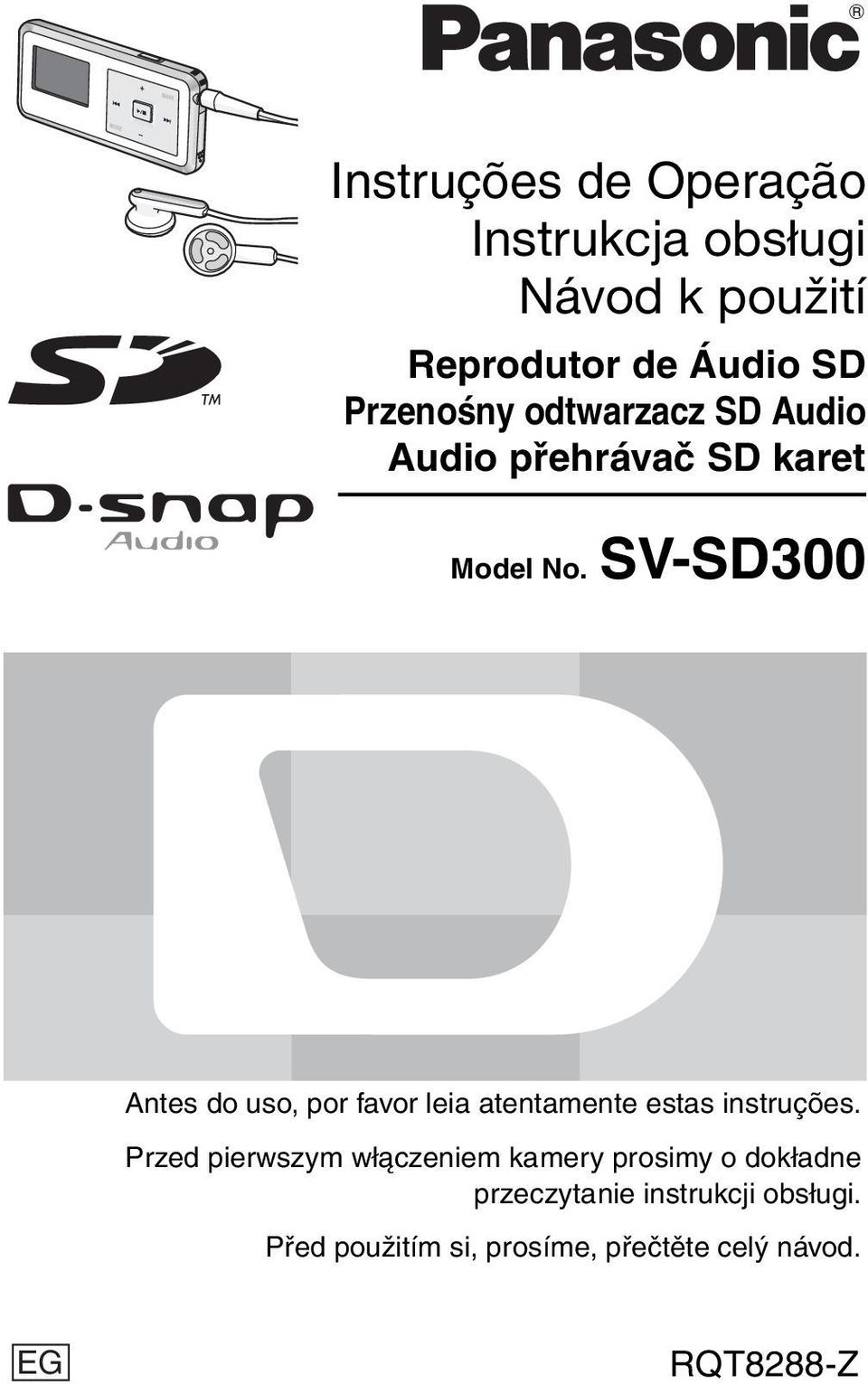 SV-SD300 Antes do uso, por favor leia atentamente estas instruções.