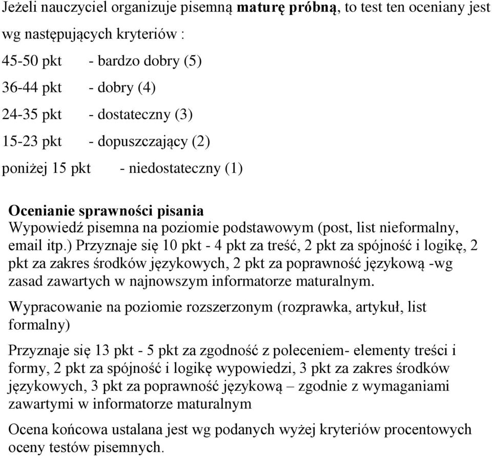 ) Przyznaje się 10 pkt - 4 pkt za treść, 2 pkt za spójność i logikę, 2 pkt za zakres środków językowych, 2 pkt za poprawność językową -wg zasad zawartych w najnowszym informatorze maturalnym.