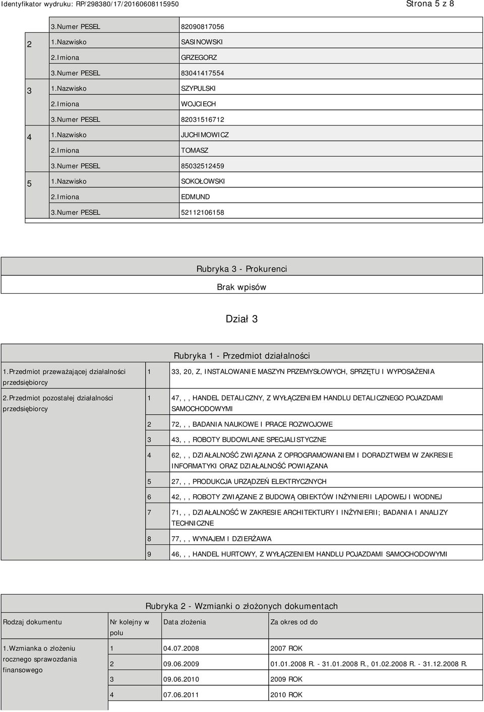 Przedmiot przeważającej działalności przedsiębiorcy 2.