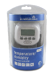 Termostat z pomiarem wilgotności EVT-001 Czujnik temperatury/wilgotności zosta³ zaprojektowany, aby monitorowaæ bie ¹c¹ temperaturê i wilgotnośæ otaczaj¹cego środowiska.