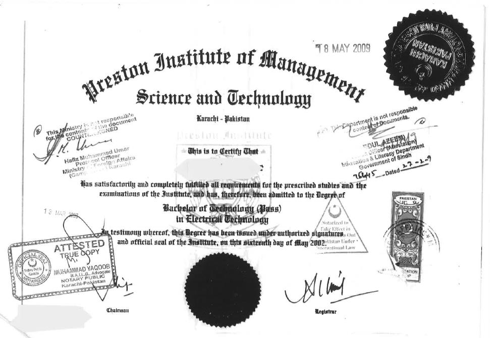 13 Dyplom Bachelor of Technology pass,