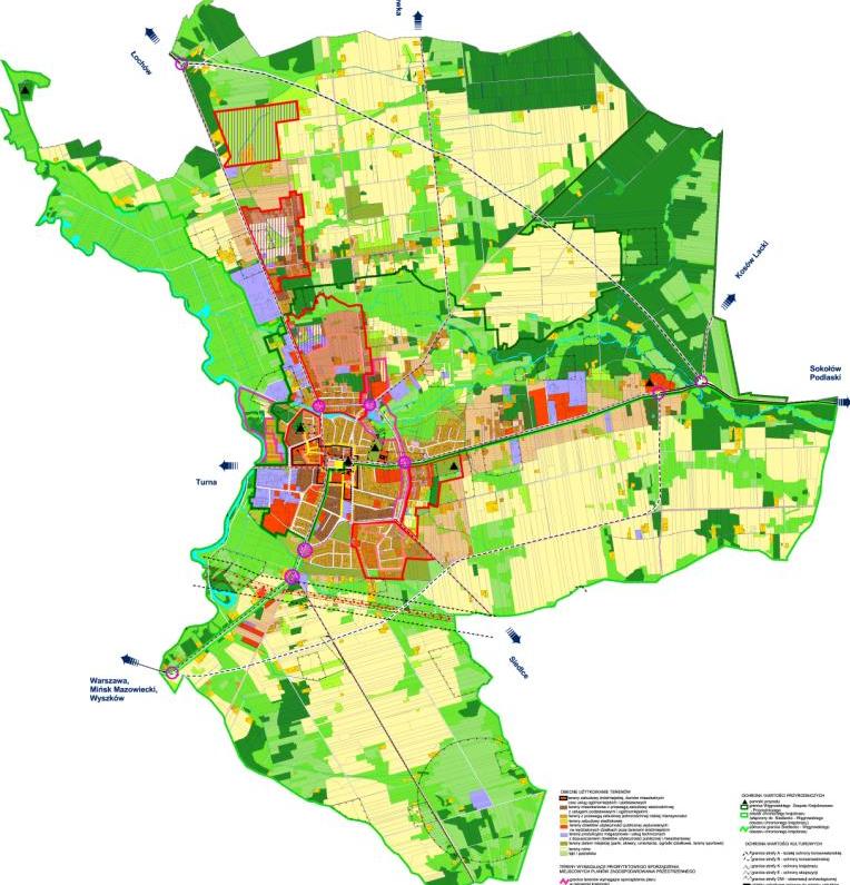 Studium uwarunkowao i kierunków zagospodarowania przestrzennego miasta Węgrowa uchwalone w 1999 r.