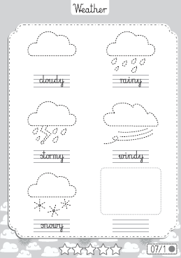 odpowiadają na jaka głoskę zaczyna się ten wyraz. Następnie dzielą te wyrazy na slaby klaszcząc w dłonie. SEGREGATOR 07 WEATHER karta pracy 07/1 1.