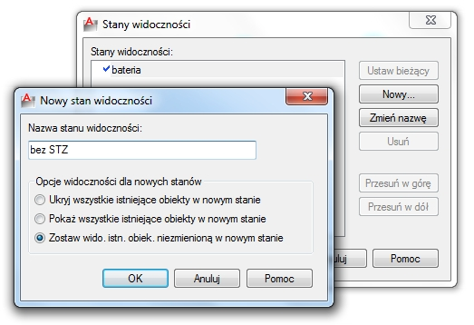 Parametry i operacje przypisane do wozów baterii 14. Z listy parametrów wybrać widoczność. 15. Umieścić parametr w dowolnym miejscu projektowanego bloku. 16.