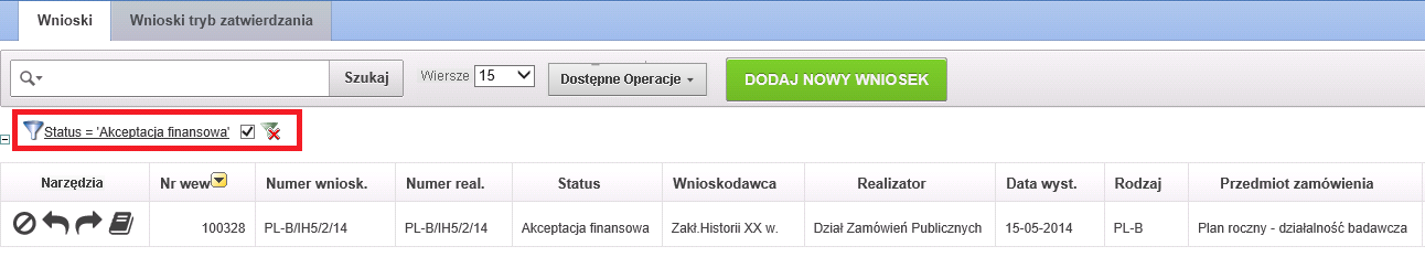 Wyszukiwanie po dacie wystawienia rok) a system dopasuje listę wniosków zawierających podany fragment.. Można podać fragment numeru. Można podać fragment numeru. Można podać fragment daty (np.