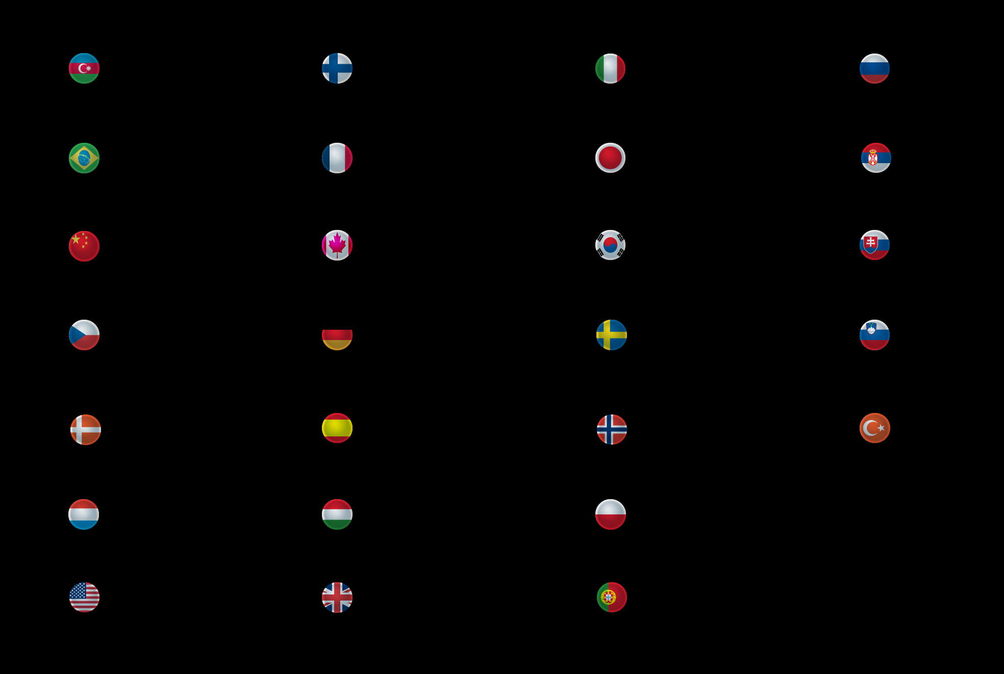 JESTEŚMY WIELOJĘZYCZNI Azerski Fiński Włoski Rosyjski Portugalski (Brazylia) Francuski Japoński Serbski Chiński Francuski (Kanada) Koreański Słowacki