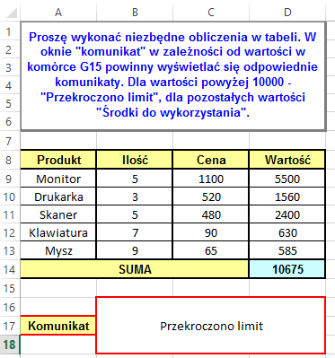 Ćwiczenie 11. 1. Otwórz plik cw11.xlsx (szygulski.pl/cw11.xlsx) 2. Uzupełnij poszczególne dane w arkuszach pliku stosując odpowiednio adresowanie pośrednie, bezpośrednie i mieszane. Ćwiczenie 12. 1. Otwórz plik cw12.