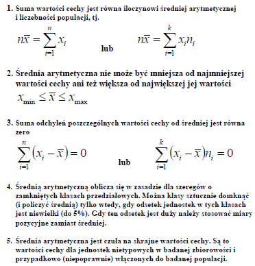 Ważniejsze własności