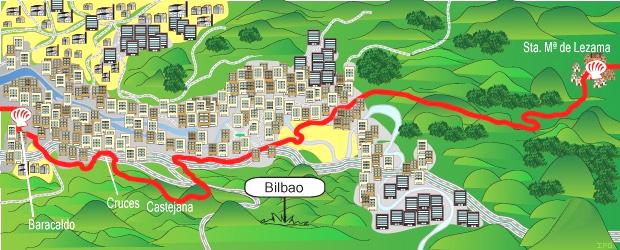 Etap 7 :: SANTA MARÍA DE LEZAMA BILBAO 14.5 Km Względnie krótki etap jeśli zatrzymamy się w Bilbao, ale musimy przejść stromiznę góry Monte Avril.