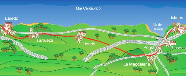 Etapy w KANTABRII Etap 10 :: CASTRO UDRIALES LAREDO 36 km Długi etap, z czego większośd drogą nadmorską.