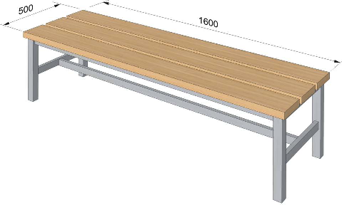 11.0 ŁAWKA 11.1 WYKONANIE Wykonana na stelaŝu metalowym z nogami wykonanymi z profilu zamkniętego o wym. 50x50 mm. malowana proszkowo w kolorze srebrny mat.