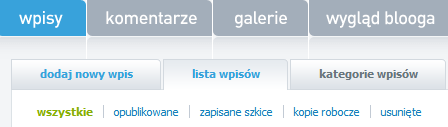 W zakładce masz dostęp do wszystkich zaimportowanych plików z podziałem na kategorie. Możesz je edytować lub usunąć wybierając odpowiedni link po prawej stronie okna.