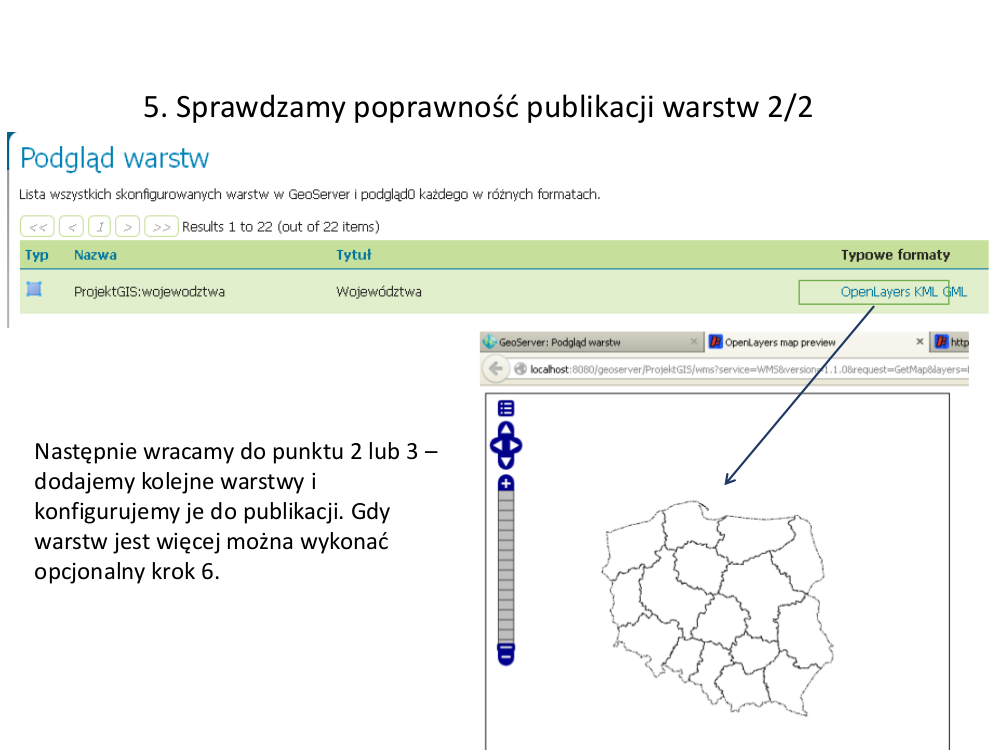 W drugim kroku ustala się sposób prezentacji warstwy, w tym jej stylizację (styl domyślny i alternatywne.