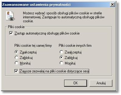 Rozdział 5 Konf iguracja przeglądarki Internet Explorer 7.0 arkusza stylów. W zakładce Zabezpieczenia: dla Internetu zaleca się ustawienie poziomu zabezpieczeń na Średnio-wysoki.