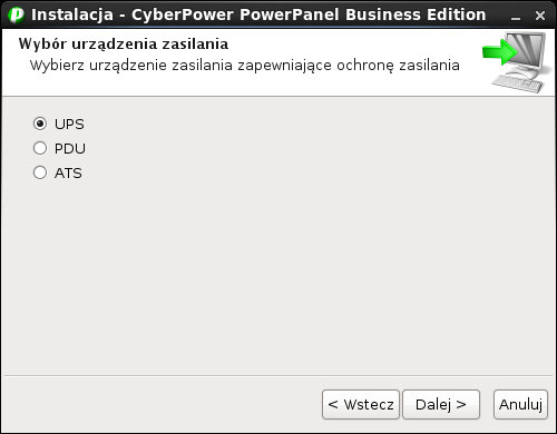 Użycie portu USB lub portu szeregowego. Jeśli komputer docelowy jest podłączony bezpośrednio do UPS przez port USB lub port szeregowy, należy wybrać opcję Tak.