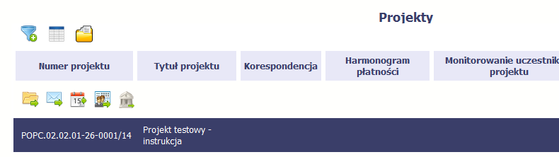 Jeżeli dane na ekranie są przefiltrowane, system informuje o tym poprzez specjalny komunikat widoczny ponad tabelą. Aby usunąć filtr, wybierz funkcję Wyczyść filtr 2.4.