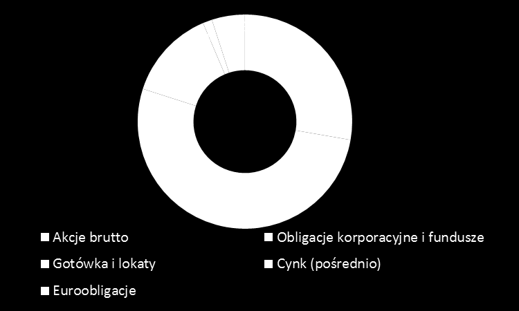 Konserwatywna struktura portfela Funduszu Udział akcji netto (tj.