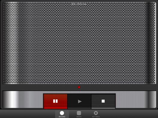 Nagrywanie dźwięku w IOS MP3 Recorder App Otwórz aplikacje. Możesz zobaczyć zapytanie dotyczące dostępu do mikrofonu. Naciśnij OK. W celu rozpoczęcia nagrywania naciśnij duży czerwony przycisk.