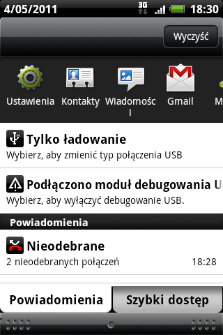 27 Informacje podstawowe Ciągłym zielonym światłem sygnalizuje, że urządzenie HTC Salsa jest podłączone do zasilacza sieciowego lub komputera i że akumulator jest w pełni naładowany.