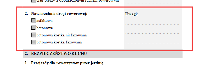 Wydzielona droga rowerowa Pas rowerowy Ciąg pieszy i rowerowy są od siebie oddzielone pasem zieleni, barierkami lub w inny sposób uniemożliwiając w prosty sposób wtargnąć pieszemu na ciąg rowerowy