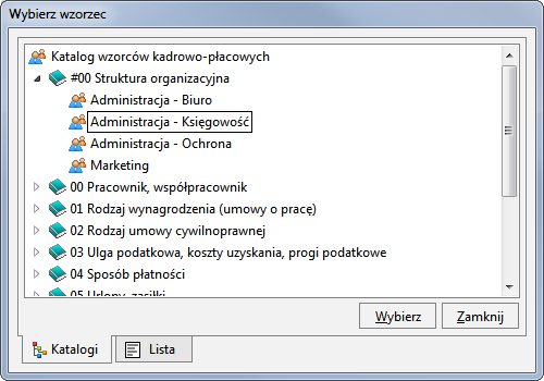 6 32 Podręcznik użytkownika Forte Kadry i Płace Rys. 6-41 Okno Przypisanie do wzorca. W oknie dialogowym określamy czas trwania akcji, a następnie klikamy ikonę Wzorzec. Rys. 6-42 Okno Wybierz wzorzec.