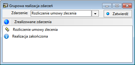 Dziennik zdarzeń 9 7 Rys. 9-9 Zbiorcza realizacja akcji realizacja elementów składowych zdarzenia W oknie widoczni są pracownicy, których dotyczy wybrane wcześniej zdarzenie.