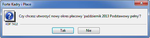 Rozliczanie wynagrodzeń 11 5 Rys. 11-4 Okno Nowy okres zakładka Rozliczanie. Użycie przycisku Zapisz spowoduje zatwierdzenie danych definiowanego okresu.