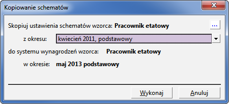 14 16 Podręcznik użytkownika Forte Kadry i Płace nego systemu wynagrodzeń (można go wybrać z listy okresów płacowych).