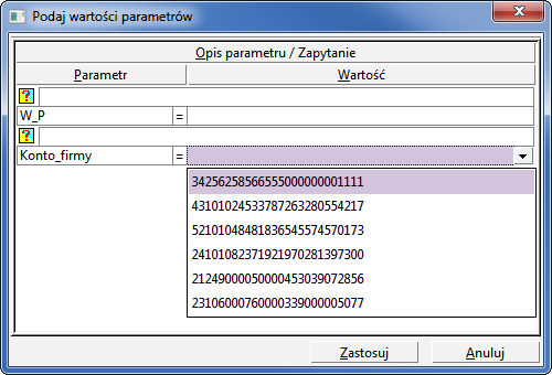 Przelewy 15 7 w przypadku, gdy wartość o podanym numerze nie istnieje, parametr zwróci pusty ciąg znaków. Jest to przydatne na przykład przy pobieraniu numerów konta bankowego pracownika.