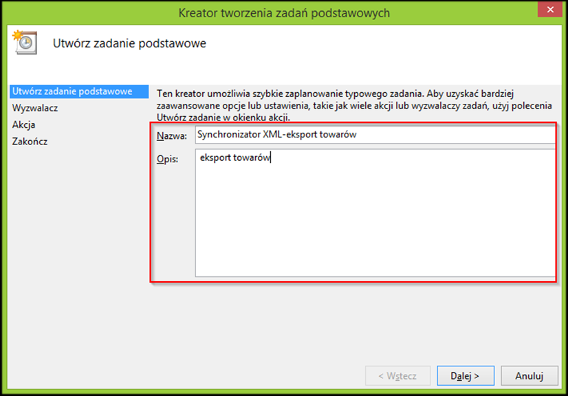 9.3System Windows 7 i Windows 8 Żeby uruchomić harmonogram zadań należy kolejno wybrać: Start (Windows 7)/ Aplikacje (Windows 8) Panel Sterowania System i zabezpieczenia Narzędzia administracyjne