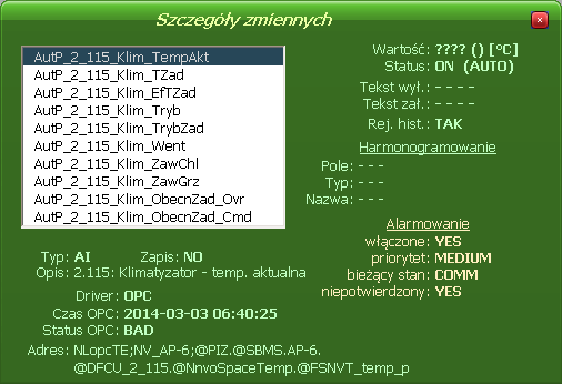 Pozostałe funkcje systemu BMS 5. Konfiguracja i zapamiętywanie wartości progów alarmowych (przywracanie po restarcie) 6.