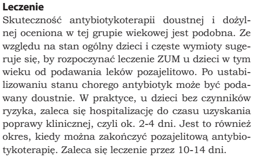 7-mio miesięczne dziecko z zum 7 m.ż. gorączka od 2 dni do 39 0 C, st. og. dobry; bad o.