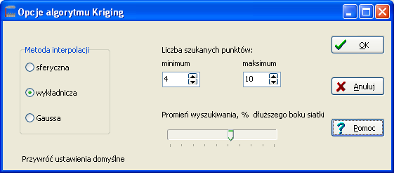 R. Samoć - Instrukcja obsługi pakietu Operat FB - 117 - Znaczenie poszczególnych opcji.