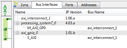 2. Dodawanie do projektu logiki programowalnej 1. Dwukrotnie kliknij na zynq_module.xmp w celu uruchomienia programu XPS i rozpoczęcia jego modyfikacji. 2. Wybierz zakładkę Bus Interfaces. 3.