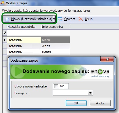 Dodawanie odznaczenia odbywa się identycznie jak w przypadku certyfikatu, z tą różnicą, że nie jest konieczne wypełnianie pola Zgłoszenie.