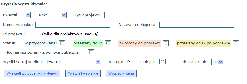 VII. Moduł harmonogramów składania wniosków o płatność Harmonogramy należy wypełniać zgodnie z instrukcją dostępną na stronie http://rpo.slaskie.pl SIWIZ RPO WSL przewodnik Wnioskodawcy v.4.