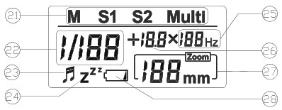 70, 80, 105mm. 19. Włącznik/wyłącznik: wciśnięcie przycisku na co najmniej 2 sekundy włącza lub wyłącza lampę. 20.