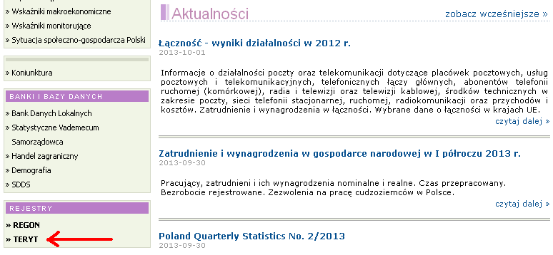 Rejestr TERYT czyli Krajowy Rejestr Urzędowy Podziału